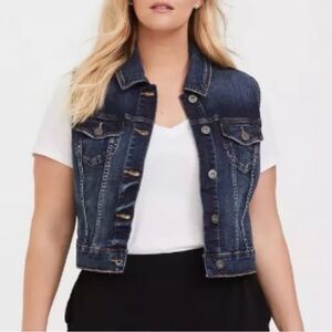 Torrid Dark Blue Denim Vest